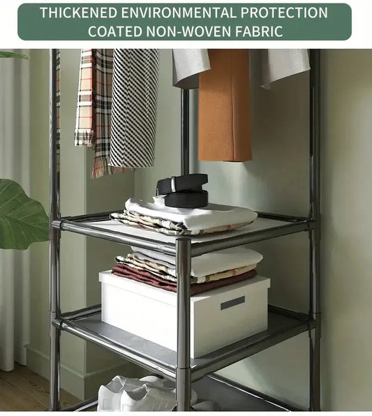 Multifunctional Corner Coat Rack with Storage Shelves – Nail-Free Installation, Space-Saving 3-Tier Organizer with Hooks, Waterproof & Durable (Random Color)