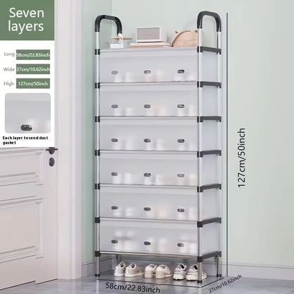 Modern Multi-Layer Shoe Storage Rack with Dustproof Cover & Handles